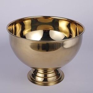 Tazón para Servir Bebidas de Acero Inoxidable de Grado Alimenticio, Resistente, con Baño de Oro, para Eventos de Catering, Restaurantes y Hogar - Product Image 1