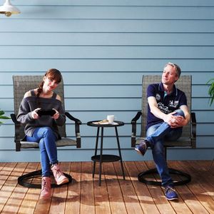 Set di 2 giardino esterno Patio sedie girevoli Design elegante panca per il Comfort e lo stile - Product Image 5