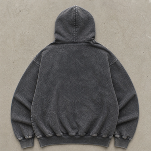 Sweat à capuche décontracté pour homme en coton lavé, coupe classique, couleur unie, avec poche avant, en tissu polaire anti-boulochage, idéal pour le printemps - Product Image 2