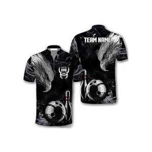 Custom Heat-Transfer Printed Short <b>Bowling</b> for Shirt for Teams High Quality 100% Polyester Fabric Breathable Anti-Bacterial - Product Image 4