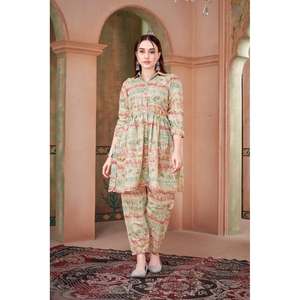 FASHION CHANDERI FLORAL PRINT FOIL TRABAJO CONJUNTO DE 2017 - Product Image 1