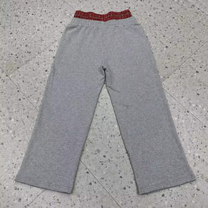 Custom <b>Polyester</b>/Cotton Lightweight Fleece Mid-Waisted <b>Joggers</b> Men Straight Wide Leg Baggy Sweat Pant Elastic Active Trouser - Product Image 3
