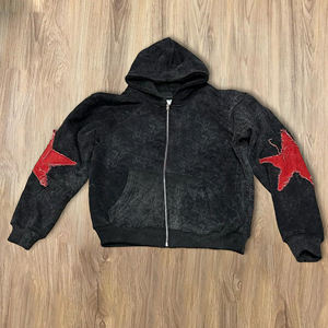 Conjunto de Sudadera con Capucha y Pantalones Cortos para Mujer, Dos Piezas, Estilo Deportivo, Lavado Ácido, con Bordado 3D y Logotipo Personalizado en la Parte Delantera - Product Image 1