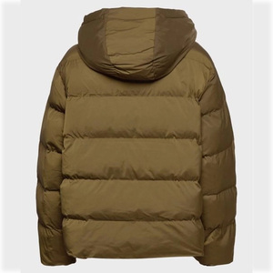 Daizen Star Men's Eco-friendly Fleece Hooded Puffer Jacket Windproof Casual Winter Wear Solid Color Zipper Closure 100% - Product Image 3