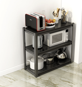 Single Tier Foldable Galvanized Steel <b>Kitchen</b> <b>Storage</b> <b>Rack</b> Heavy Duty Standing Microwave Oven Holder Modern Design Waterproof - Product Image 4