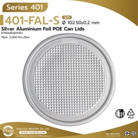 Fourniture d'usine 401 Couvercle POE 100mm en feuille d'aluminium durable et écologique à extrémité pelable, haute qualité d'étanchéité, pour boîtes alimentaires et boisson en plastique PET