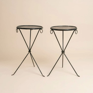 Table basse ronde en métal noir moderne avec plateau et motif géométrique, décoration artistique moderne, design parisien haut de gamme - Product Image 2