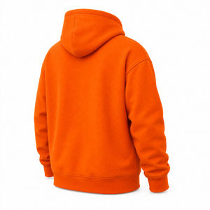 Sweat-shirt à capuche oversize orange pour homme, décontracté, couleur unie, en molleton bouclette, avec poche, manches classiques, tricoté, pour l'automne - Product Image 3