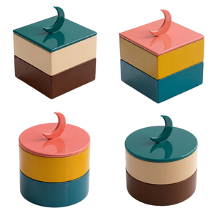 Boîte en laque de haute qualité pour le Ramadan, boîte de rangement décorative faite à la main, élégante boîte en laque à deux niveaux, directement de l'usine - Product Image 1