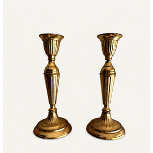 Luxury Vintage Brass Taper Candle Holder Set Antique Gold Metal <b>Candlestick</b> for Wedding Table Centerpiece Hotel Banquet - Product Image 1