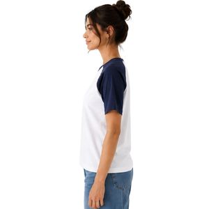 <b>Women</b> <b>White</b> and Navy Raglan T <b>Shirt</b> Cute Bicycle Graphic Print Crew Neck <b>Short</b> <b>Sleeve</b> Cotton Casual Tee Custom OEM ODM Apparel - Product Image 5