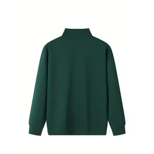 Sweat-shirt unisexe à demi-zip pour homme et femme, coupe ample, gris, en molleton, streetwear décontracté, 100% coton, respirant, idéal pour l'été - Product Image 2