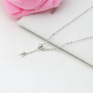 Collar de Cadena en Forma de Y de Plata S925 Hecho a Mano para Mujer, Conjunto de Colgante Ajustable, Soporte para Joyas de Perlas, Accesorios de Moda DIY 427 - Product Image 5