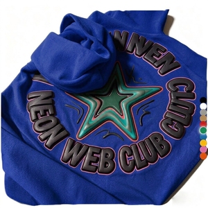 Neon Web Club Hooded <b>Sweatshirt</b> Men's Winter Knitted French Terry Cotton <b>Heart</b> Pattern Waterproof Eco-Friendly Casual Regular - Product Image 5