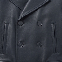 Veste en cuir à double boutonnage pour homme, couleur unie, col rabattu, style décontracté chic, vêtements d'hiver