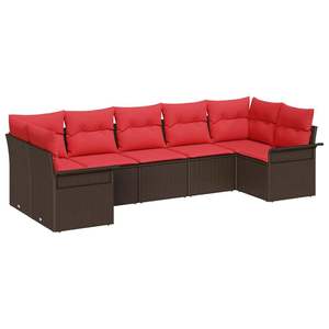 Conjunto de Sofá de Jardín de 7 Piezas en Poliratán Marrón con Cojines, Elegante Colección de Muebles para Exteriores - Product Image 2