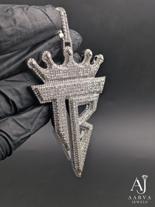 Pendentif personnalisé en moissanite avec lettre, en argent 925 plaqué or et rhodium, bijou hip-hop unisexe pour soirée - Product Image 5