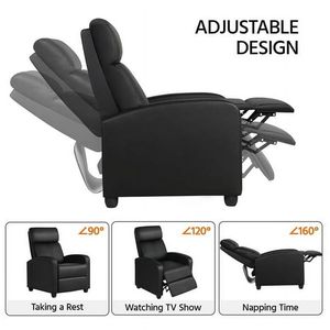 Sillón Reclinable de Piel Sintética con Reposapiés para Cine en Casa, Asiento Cómodo para Cine en Casa - Product Image 4