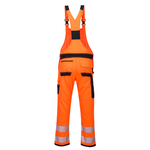 Pantalones de Trabajo con Tirantes Reflectantes de Alta Visibilidad en Color Naranja para Hombre, con Múltiples Bolsillos y Tirantes Ajustables - Product Image 2