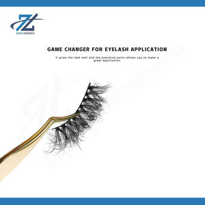 Rose Gold Eyelash <b>Applicator</b> Tweezers Japanese Stainless Steel Anti-Static Precision Lash Extension Tool Custom Private <b>Label</b> - Product Image 5