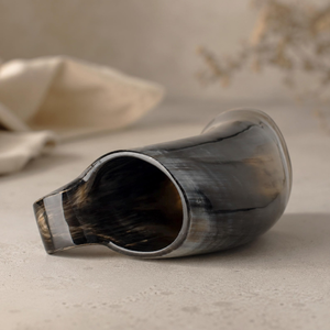 Mug Viking artisanal en corne de buffle blanche naturelle de qualité supérieure, tasse médiévale en corne de bœuf pour bière et hydromel FAIZA CRAFT - Product Image 2
