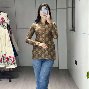 Kurti court en coton à manches longues confortable pour un usage décontracté et professionnel - Product Image 1