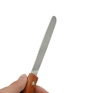 Espátula de acero inoxidable con mango de madera para laboratorio dental, manual, 20 cm, set dental - Product Image 3