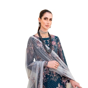 Venta al por mayor de gasa paquistaní trajes de 3 piezas de marca original para mujer ropa de fiesta Kurti indio paquistaní de Ramsha - Product Image 1