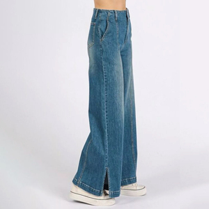 Regular Fit Breathable Denim <b>Jeans</b> Pants <b>Women</b> Professional Manufacturer Custom Made Ladies Denim <b>Jeans</b> in Solid Color - Product Image 4