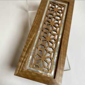 CrescentTimber Aura <b>Box</b> Premium Handmade Wooden Acrylic Candy Organizer with Mother of Pearl Inlay for Ramadan <b>Sweets</b> & Iftar - Product Image 5