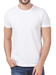 T-shirt à col rond et manches courtes pour homme, de qualité supérieure, orienté vers l'exportation, 100% coton, respirant, séchage rapide, coupe classique, couleur blanche - Product Image 4
