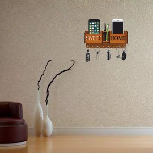 Wood Craft Sweet Home Wooden <b>Key</b> Holder Decorative <b>Wall</b> Mounted <b>Key</b> <b>Hanger</b> <b>for</b> Living Room Entryway - Product Image 2