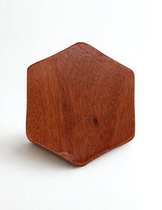 Wooden Desktop <b>Ashtray</b> Minimalist Design Hexagonal Shape Home Use Natural Wood Finish - Product Image 4