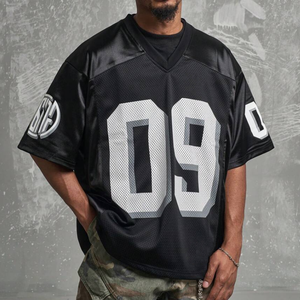 <b>Men's</b> Boxy T-Shirt Customised Athletic Polyester Mesh Jersey With Oversized <b>Cropped</b> Printed Logo Street Wear T shirt <b>for</b> <b>men</b> - Product Image 4