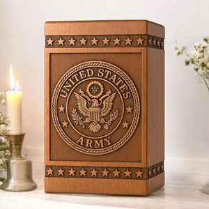 Handcrafted Rosewood US Army Urn Box: Veteran Memorial Keepsake Memorial Keepsake by AYAANS - Product Image 2
