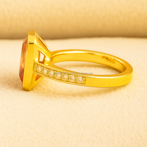 100% Original Pink Radiant Moissanite Bezel Diamond Wedding Party Ring High Quality 14K Gold 925 <b>Silver</b> Yellow Gold Side Pave - Product Image 4