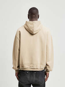 Best Quality Winter Vintage Style Men <b>Zip</b> Hoodie Relaxed Oversized Fit <b>Hooded</b> Jacket Plain Dyed Eco-Friendly Streetwear - Product Image 2