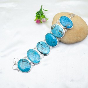 Turquoise <b>Bracelet</b> 925 Sterling Silver Handmade <b>Gemstone</b> <b>Bracelet</b> Elegant Jewelry Wedding Anniversary Gift For Her - Product Image 6