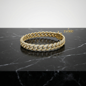 Pulsera de Plata de Ley con Diamantes Cultivados en Laboratorio, Diseño Clásico de Eslabones Cubanos, Diseño Elegante y Audaz, Regalo Atemporal para Bodas, Compromisos y Fiestas, para Mujer - Product Image 3