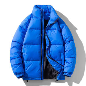 Veste d'hiver matelassée unie décontractée pour homme, col montant, fermeture éclair, service OEM pour le ski, la neige et les voyages - Product Image 1