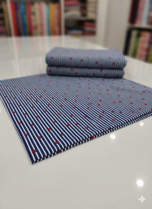 Tissu Popeline de Coton Peigné Léger, Respirant, Biologique et Écologique, Imprimé Cœur, pour Robes de Filles et Vêtements de Garçons - Product Image 3