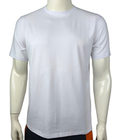 T-shirt blanc à manches courtes pour homme, col rond, coupe classique, jersey de coton, couleur unie, design simple