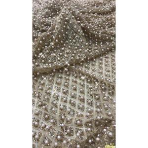 Tissu de robe de mariée brodé de perles au design fantaisie, le plus vendu, pour l'exportation en gros aux acheteurs d'usine du monde entier - Product Image 3