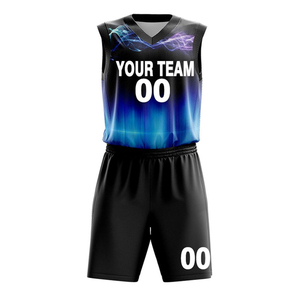 Ensembles d'uniformes de basketball unisexes 100 % polyester, personnalisation, grandes tailles, séchage rapide, respirant, vêtements de sport, tailles personnalisables - Product Image 2