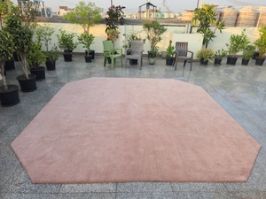 Modern <b>Abstract</b> Irregular Shape Hand Tufted 100% Wool Area Rug | Custom Designer Handmade Carpet Supplier - Product Image 3