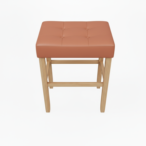 Tabouret de bar moderne en cuir PU sans dossier, tabouret de comptoir rembourré pour cuisine - Product Image 1
