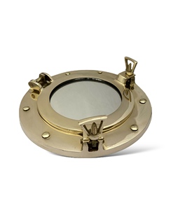 7'' Luxury Nautical Brass Art Deco Handmade Porthole <b>Mirror</b> by M/S TAJDAAR HANDICRAFTS for Beach House Wall Decoration - Product Image 4