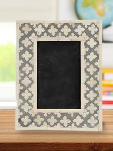 Cadre photo rectangulaire vintage 5x7 fait main en os blanc incrusté, poli, décoratif, pour table, cadeau pour salon - Product Image 1