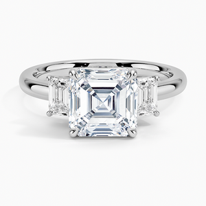 BOJ <b>Ring</b> 067 Asscher Cut 925 <b>Silver</b> Three Stone Halo <b>Solitaire</b> Diamond <b>Ring</b> 2ct D Color VVS1 Moissanite GRA Certified Low Price - Product Image 1