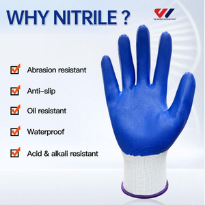 Guantes de Trabajo Reforzados con Recubrimiento de Nitrilo y Poliéster 13, para Jardinería, Económicos, de Seguridad, Venta al Por Mayor - Product Image 4